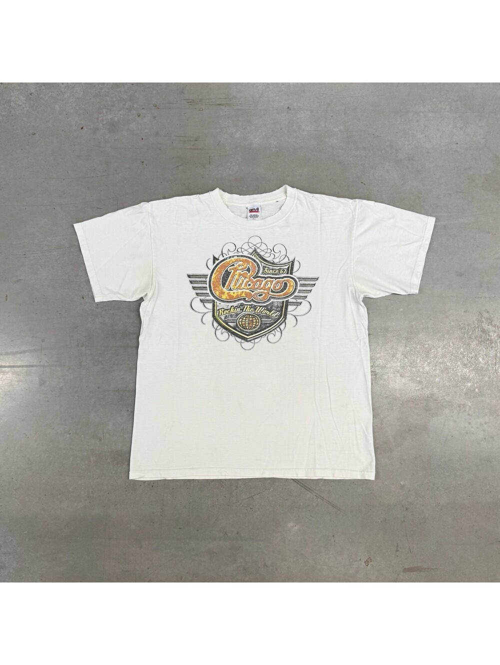 Vintage 2000s Chicago The Band Tour Thrashed T-Shirt Large White